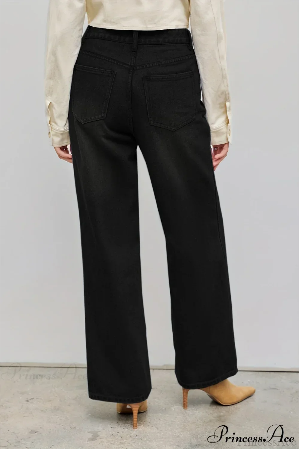 Straight Relaxed Asymmetrical Button Jeans - Image 9