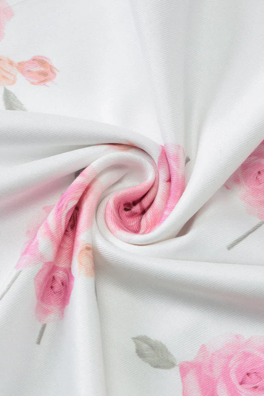 Strapless Backless Slim Printed Floral Dress - Image 5