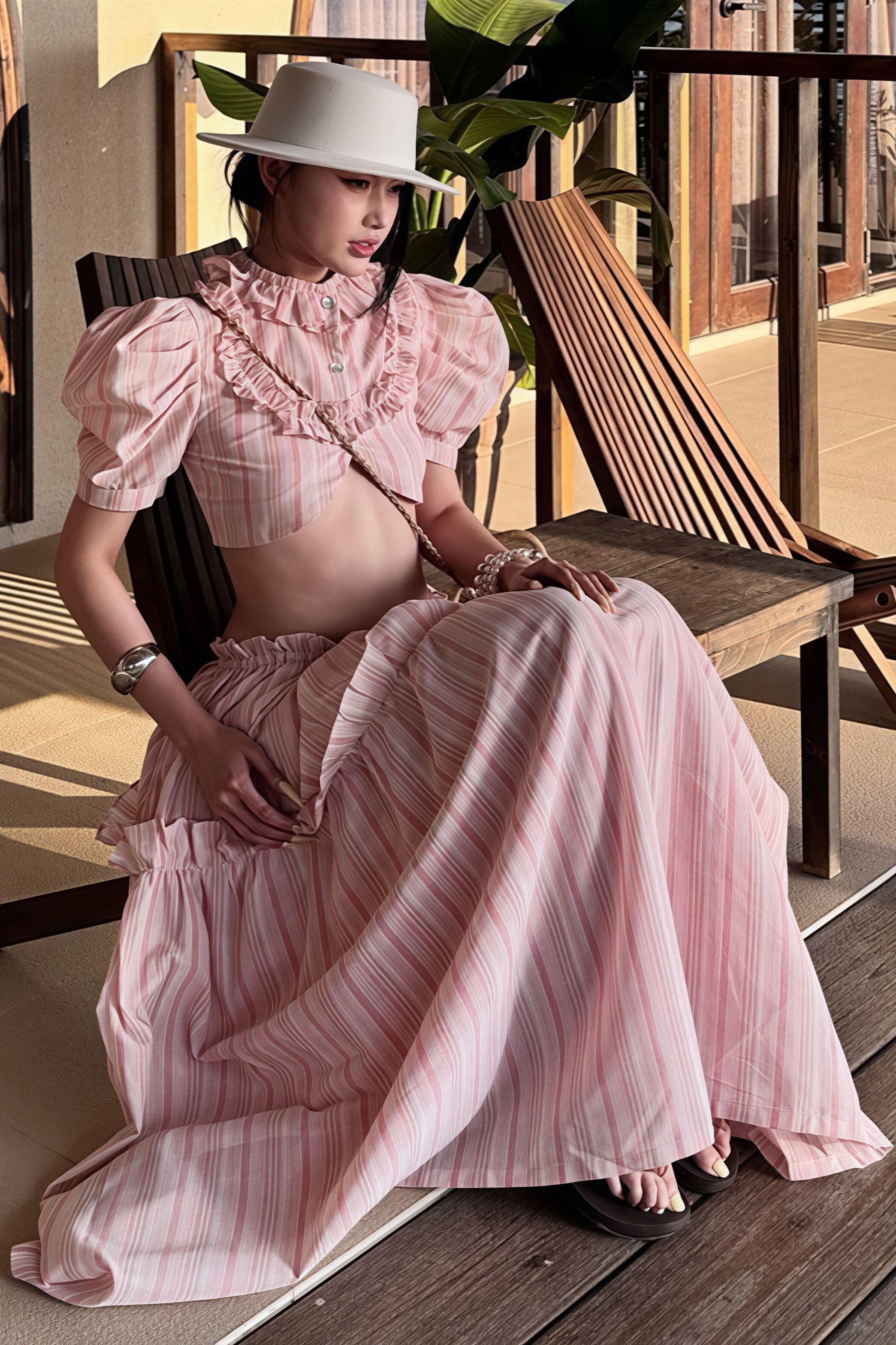 Strapless Cutout Crop Regular Shoulder Skirt Set - Image 7