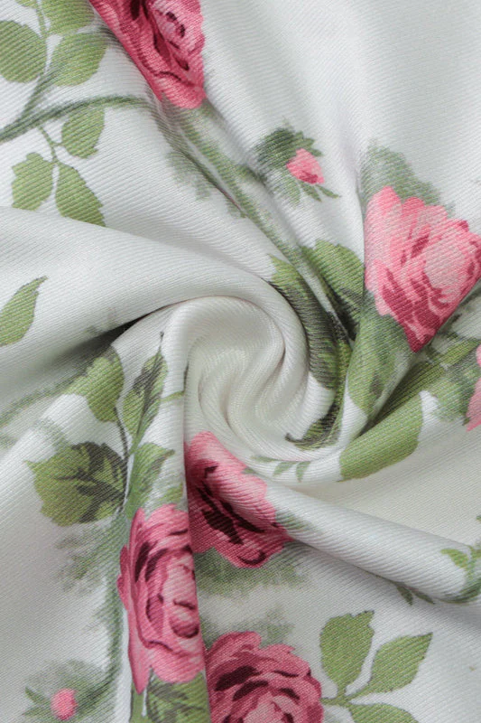 Strapless Spaghetti Strap Slim Waist Floral Dress - Image 4
