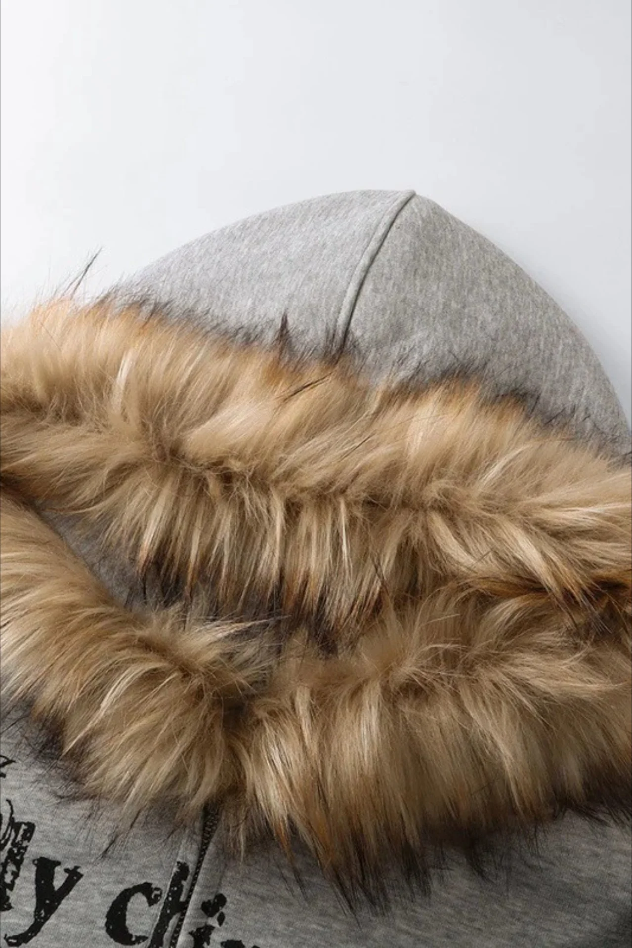 Street Print Fur Trimmed Relaxed Hoodie - Image 6