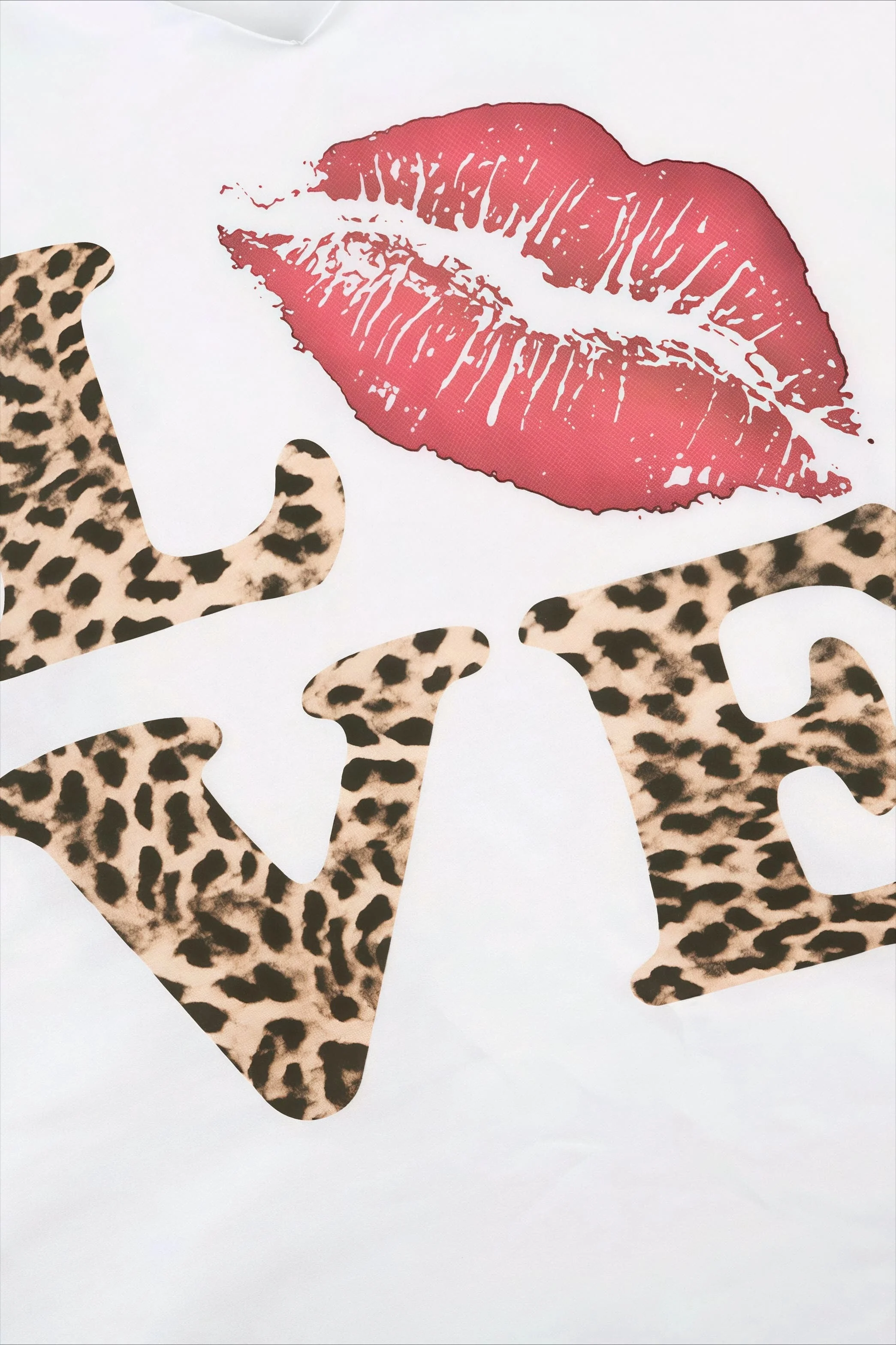 Street Style Leopard Letter Print V Neck Sexy Crop Top T-shirt - Image 6