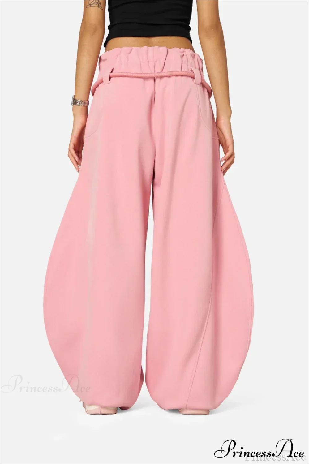 Streetwear Drawstring High-Waist Wide Pants - Image 5