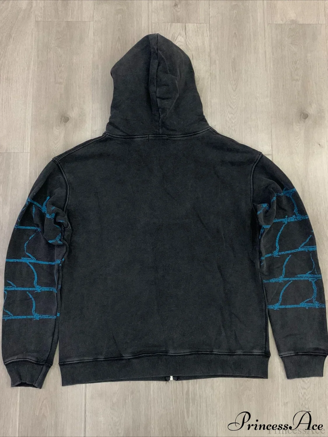 Streetwear Spider Web Vintage Print Zip Hoodie - Image 3