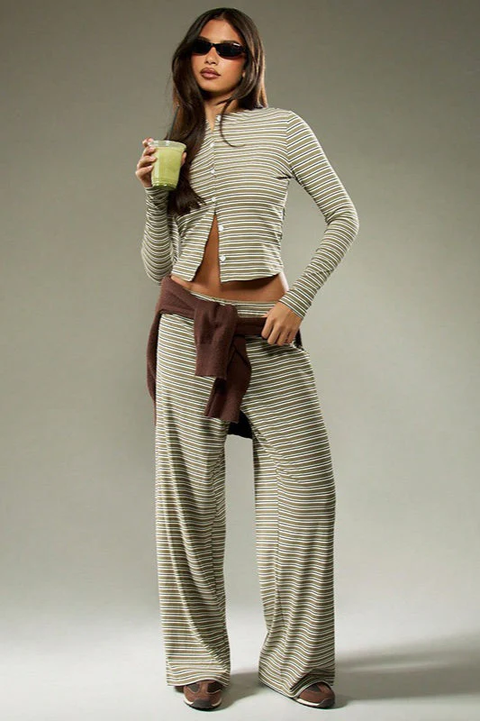 Stripe Button Cord Easy Two Piece Set - Image 2