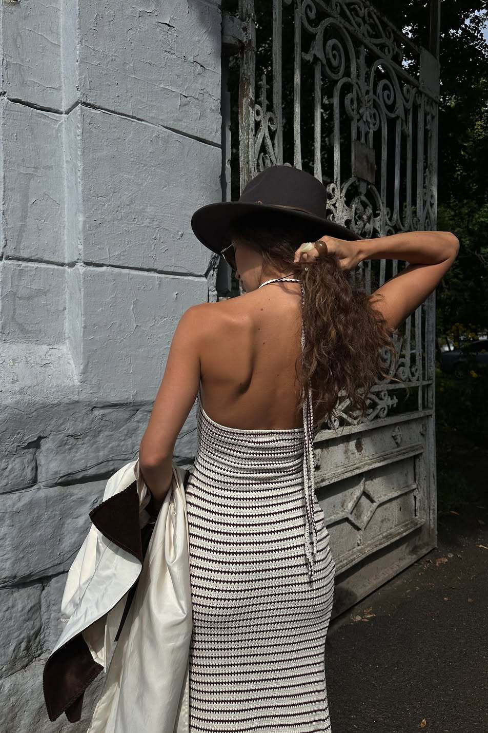 Stripe Color Block Knit Cami Loose Straight Maxi Dress - Image 3