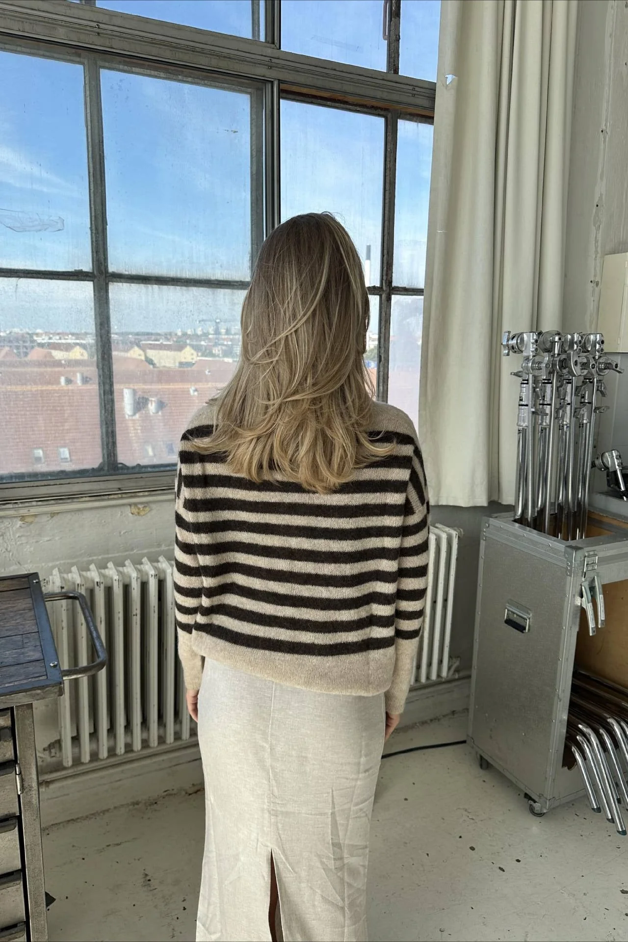 Striped Casual Chic Loose Slouchy Knit Sweater - Image 2