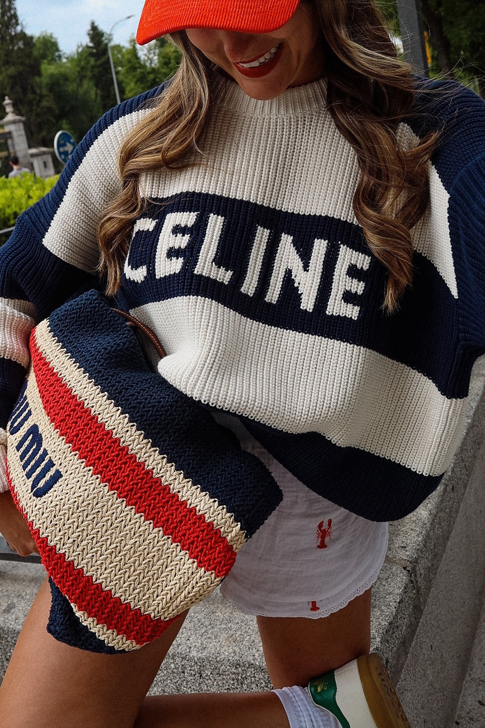 Striped Chic Crew Neck Long Sleeve Knit Sweater - Image 2