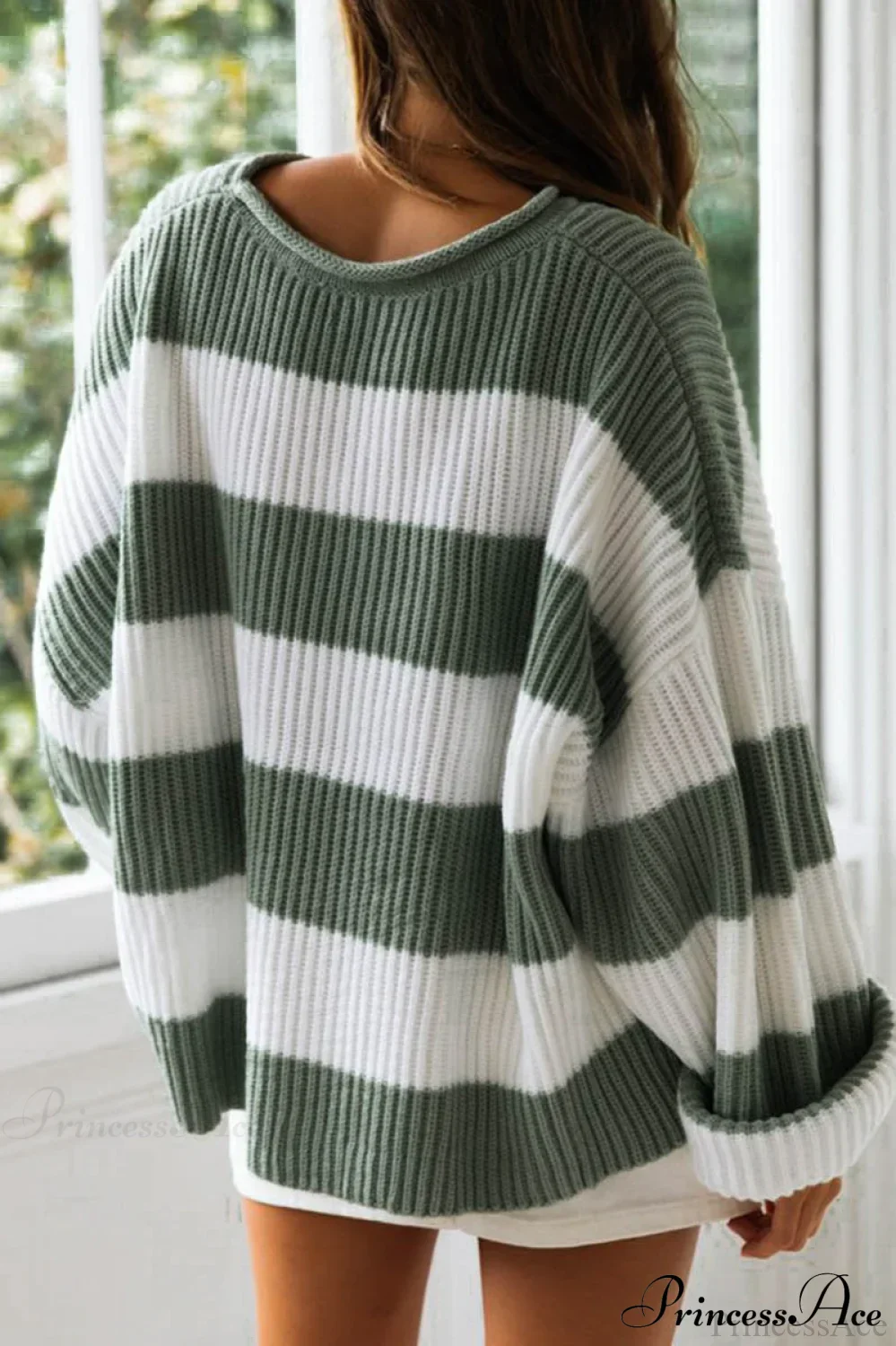 Striped Color-Block Rolled-Neck Sweater - Image 5