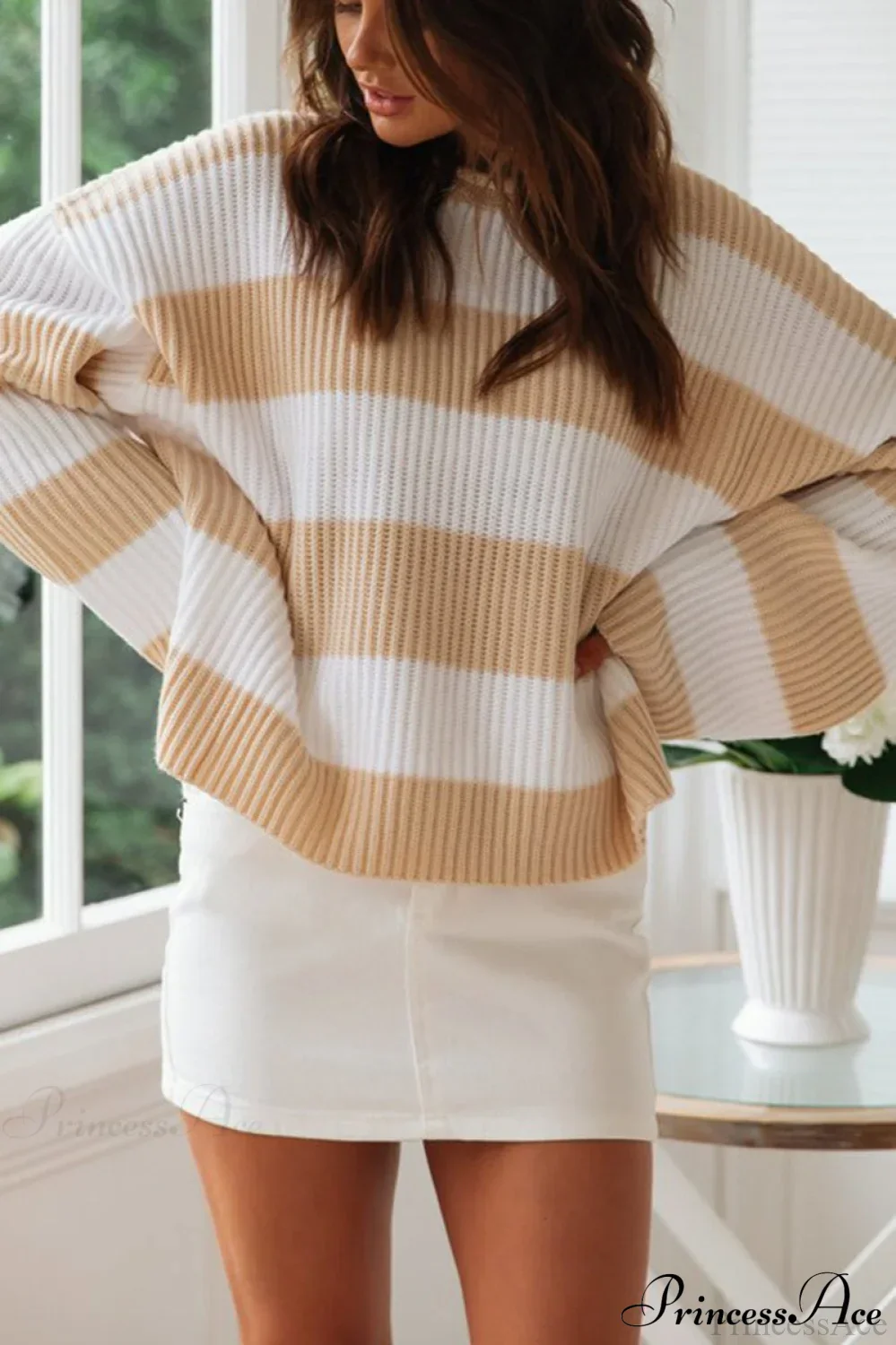 Striped Color-Block Rolled-Neck Sweater - Image 7