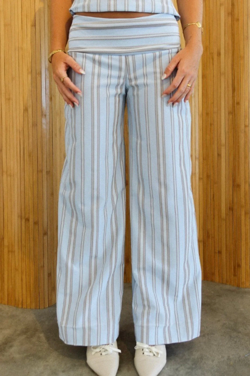 Striped Halter Cami Wide Leg Pants Two Piece Set - Image 7