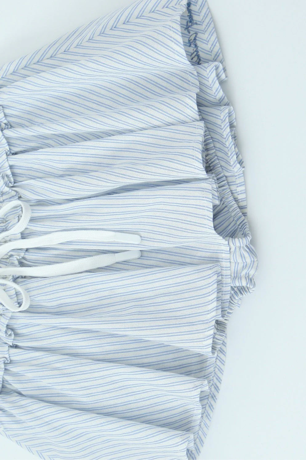 Striped Long Sleeve Shirt High Waist Tie Mini Skirt Set - Image 12