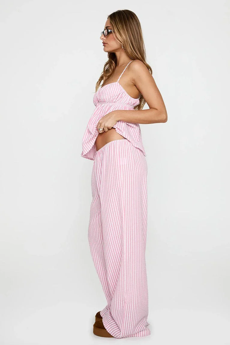 Striped Loose Cami Long Pants Two Piece Set - Image 4