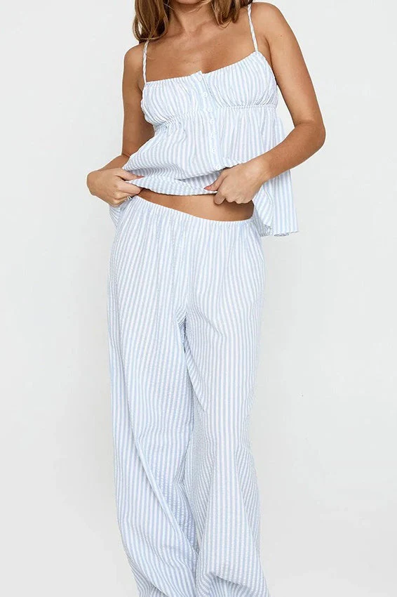 Striped Loose Cami Long Pants Two Piece Set - Image 7