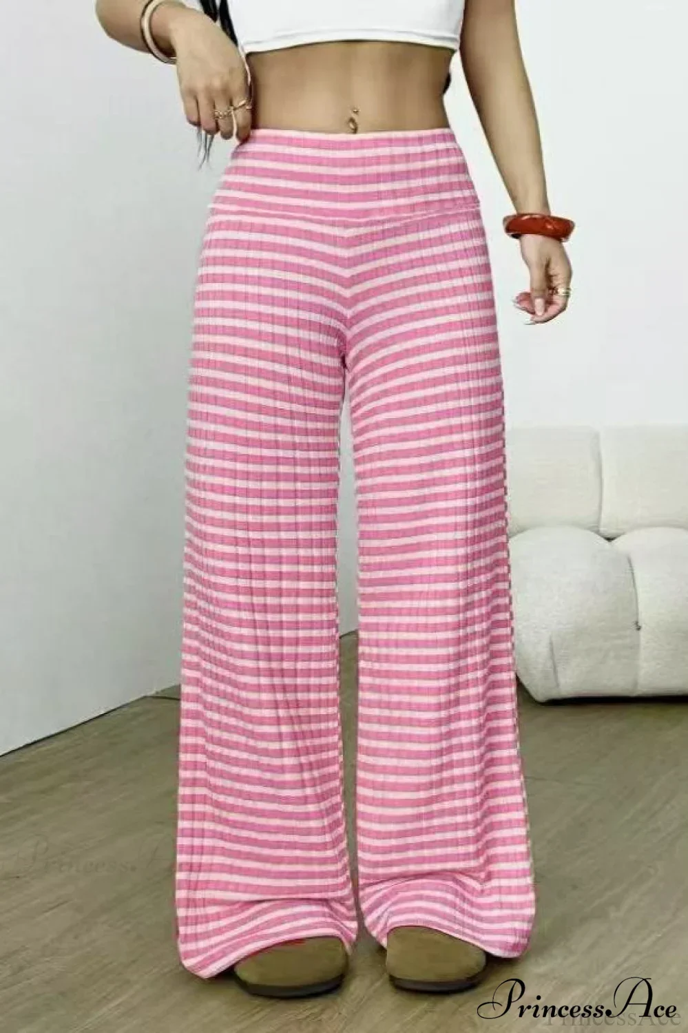 Striped Solid Knit Straight Leg Pants - Image 11
