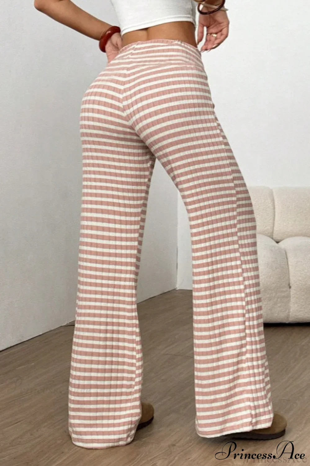 Striped Solid Knit Straight Leg Pants - Image 9