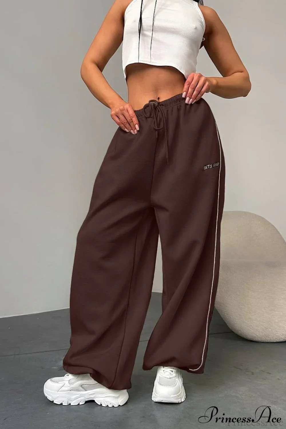 Striped Wide Leg Drapey Convertible Cuffed Pants - Image 12