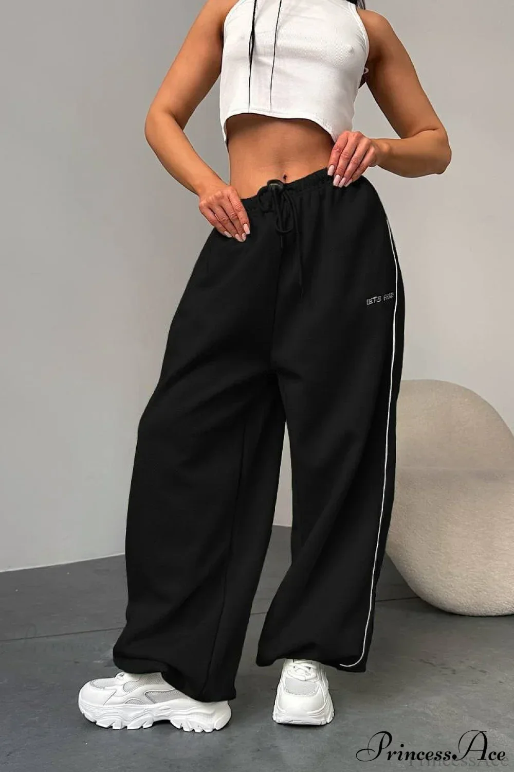 Striped Wide Leg Drapey Convertible Cuffed Pants - Image 6