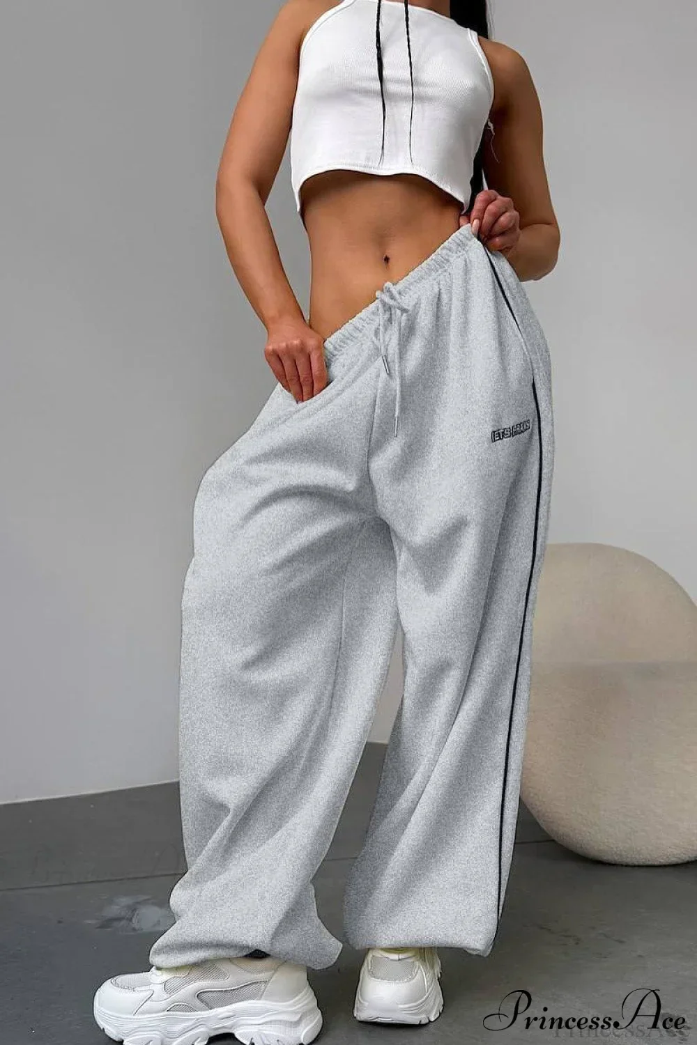 Striped Wide Leg Drapey Convertible Cuffed Pants - Image 9