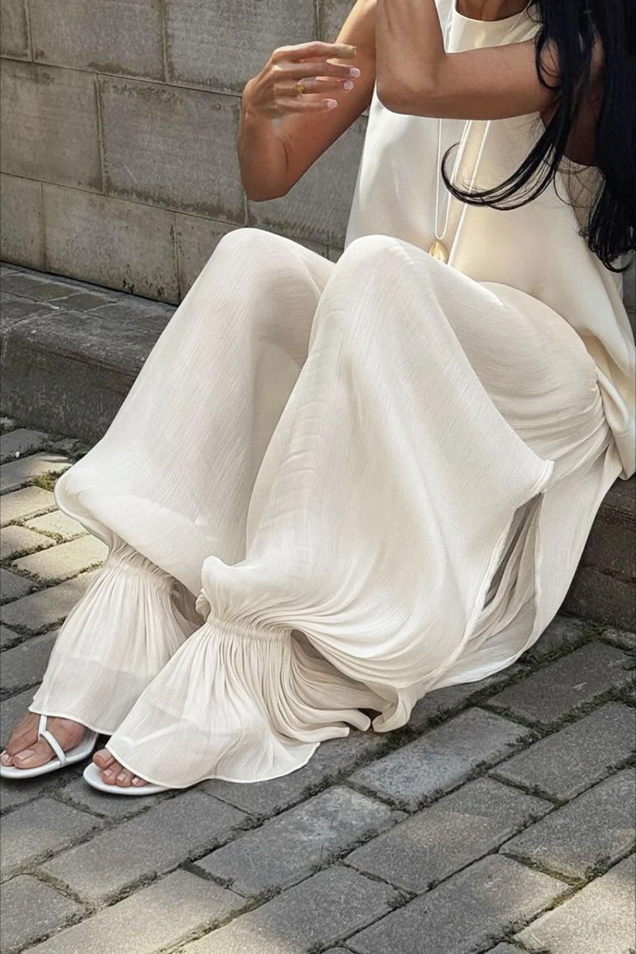 Structured Puff Ankle Chic Casual Pants - Image 2