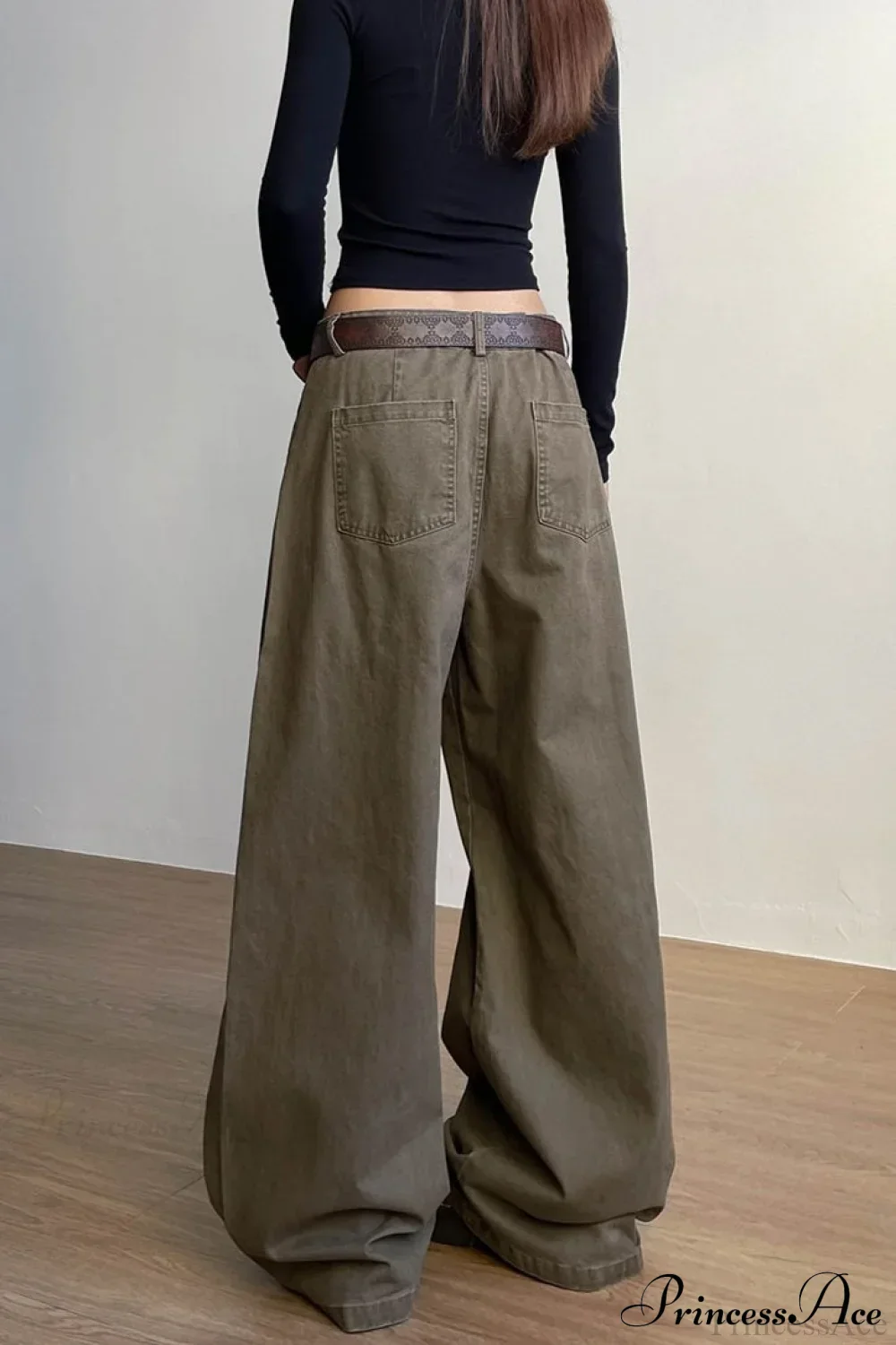 Structured Tailored Wide-Leg Cargo Pants - Image 2