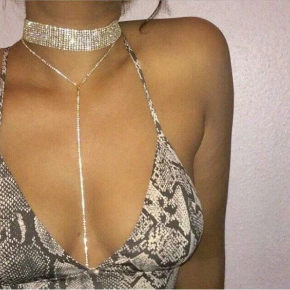 Stylish Multi Layer Full Rhinestone NeckLace - Image 3