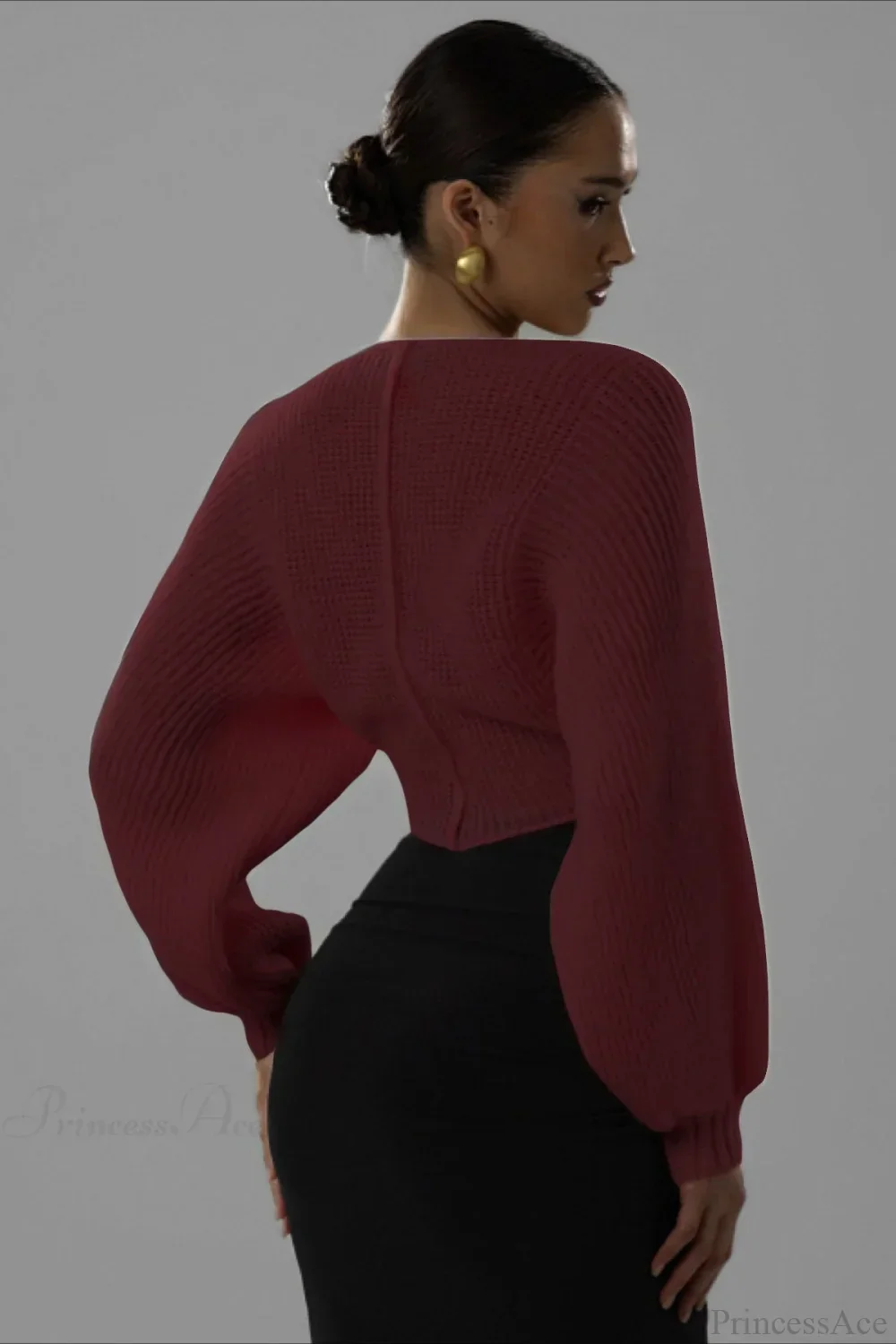 Stylish Sexy V-neck Cropped Sweater - Image 6