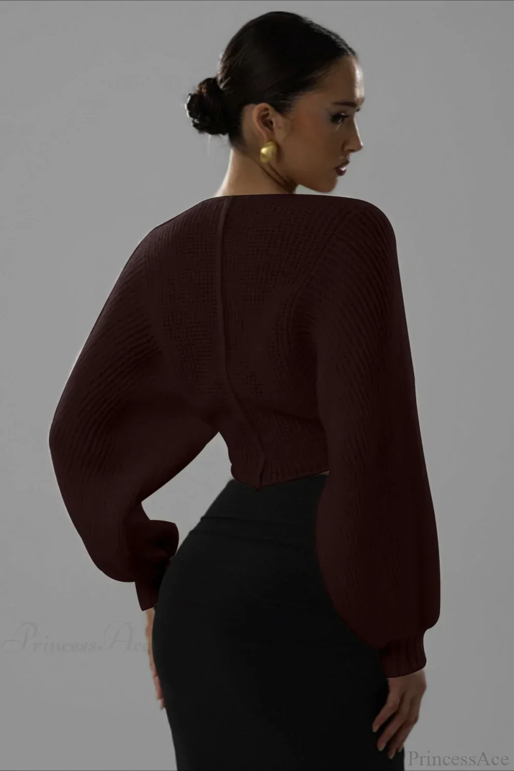 Stylish Sexy V-neck Cropped Sweater - Image 8