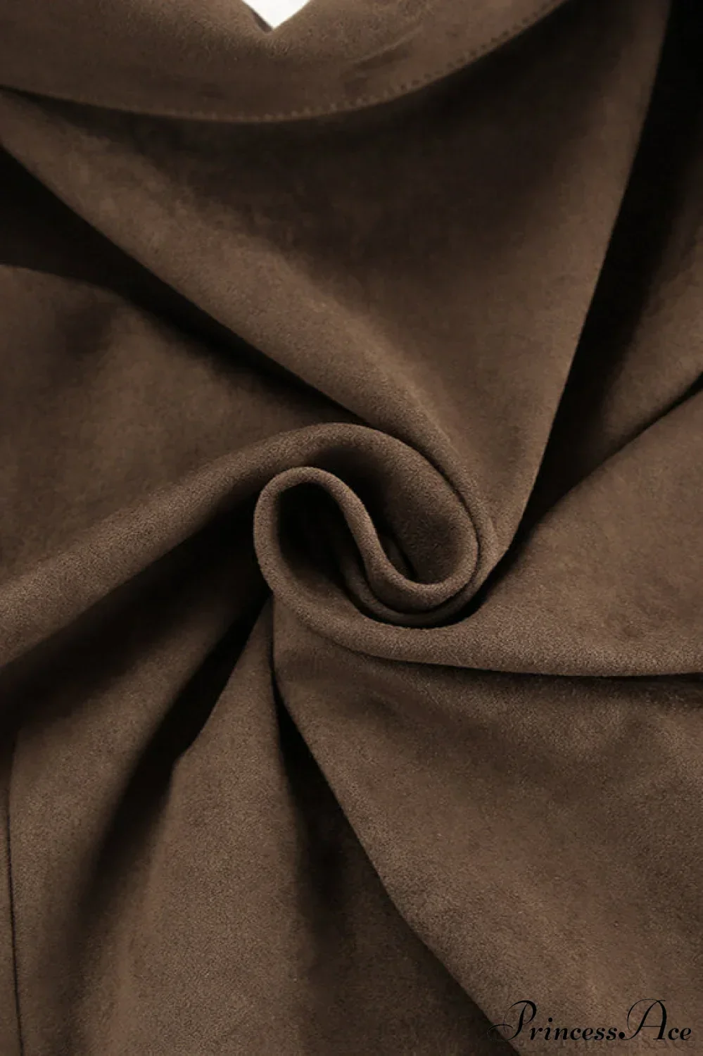 Suede Belted Blazer Collar Elegant Coat - Image 4