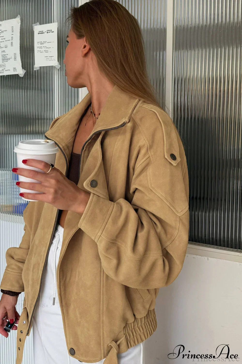 Suede Jacket Style Stylish Coat - Image 4