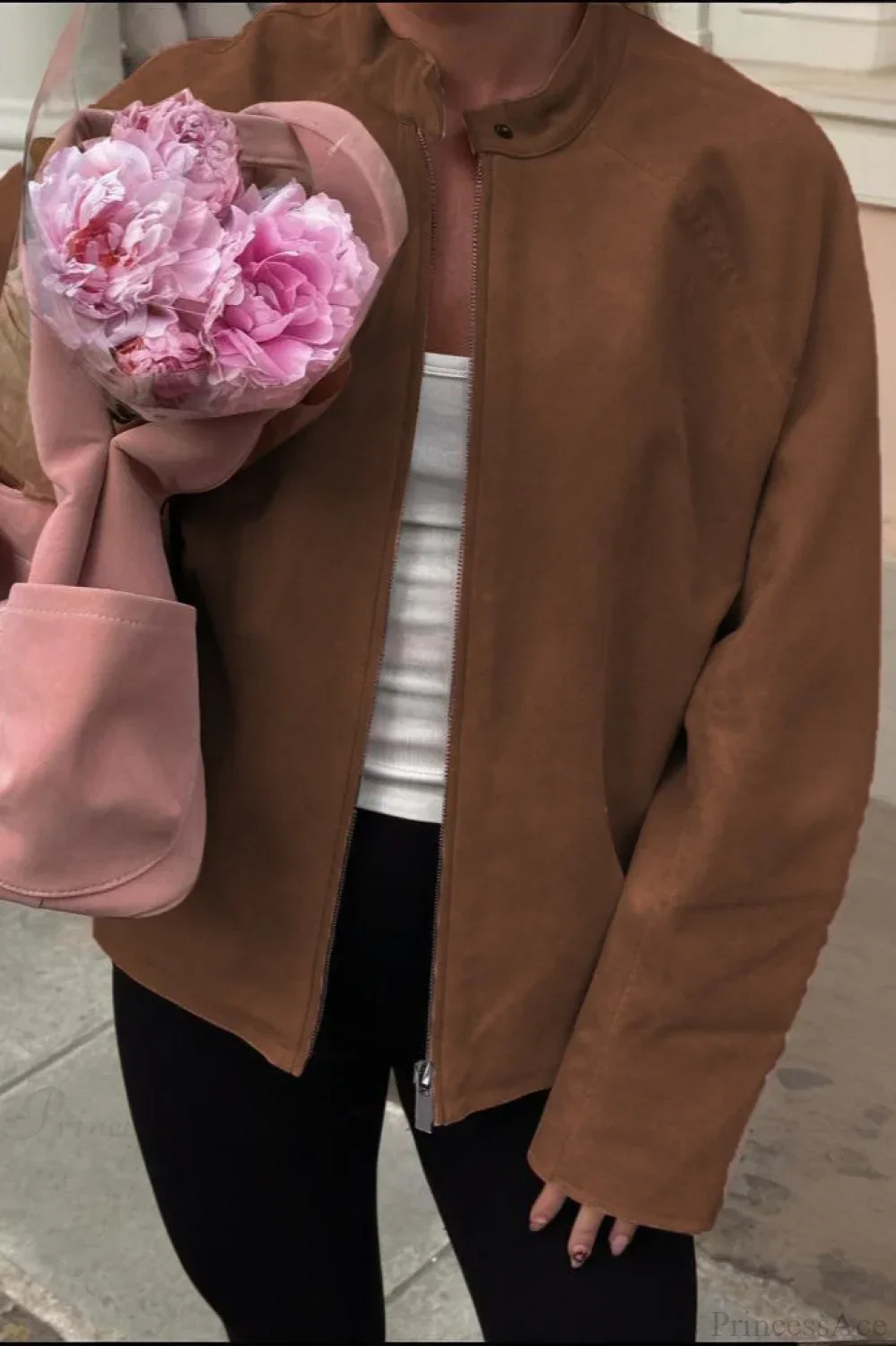 Suede Long Sleeve Elegant Casual Jacket - Image 6