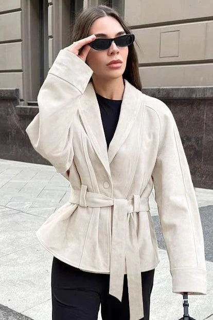 Suede Vintage Long Sleeve Jacket - Image 14