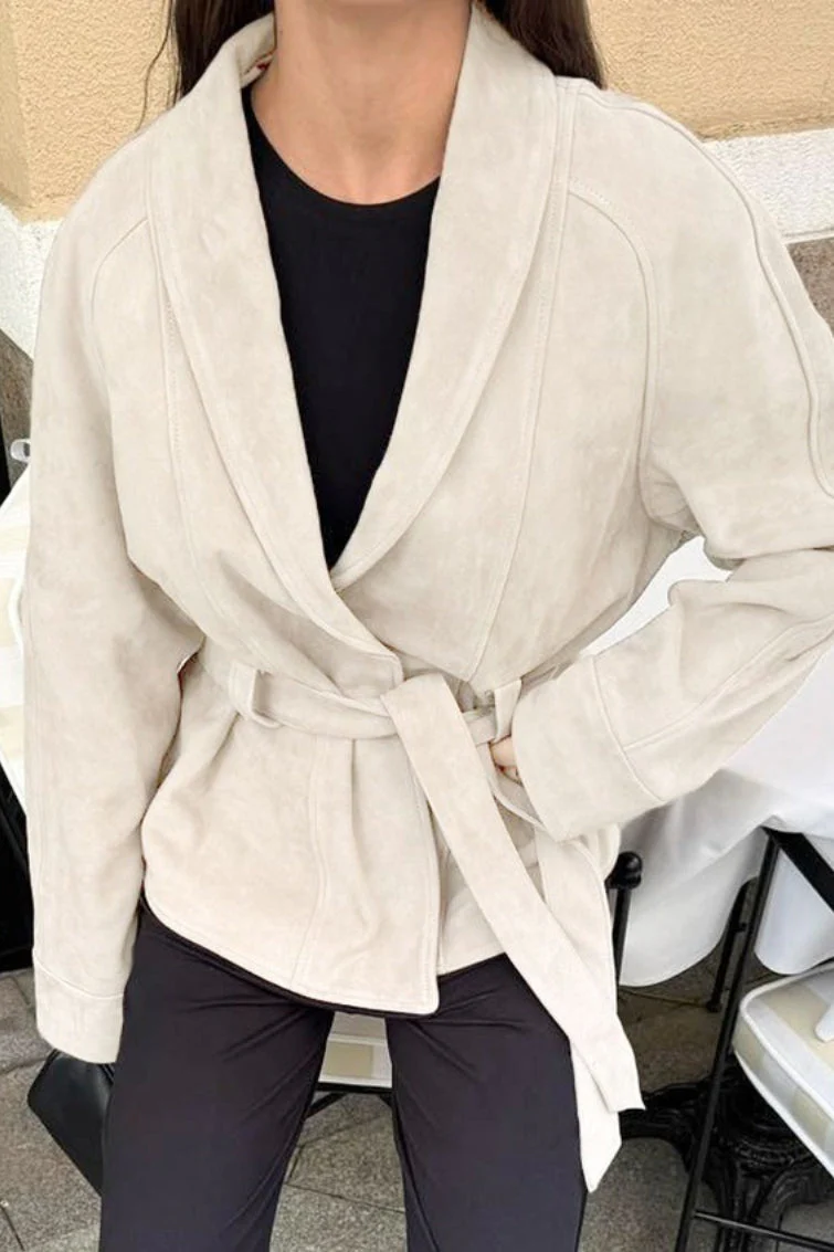 Suede Vintage Long Sleeve Jacket - Image 15
