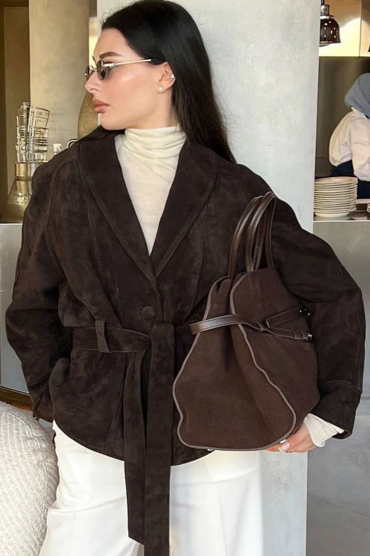Suede Vintage Long Sleeve Jacket - Image 2