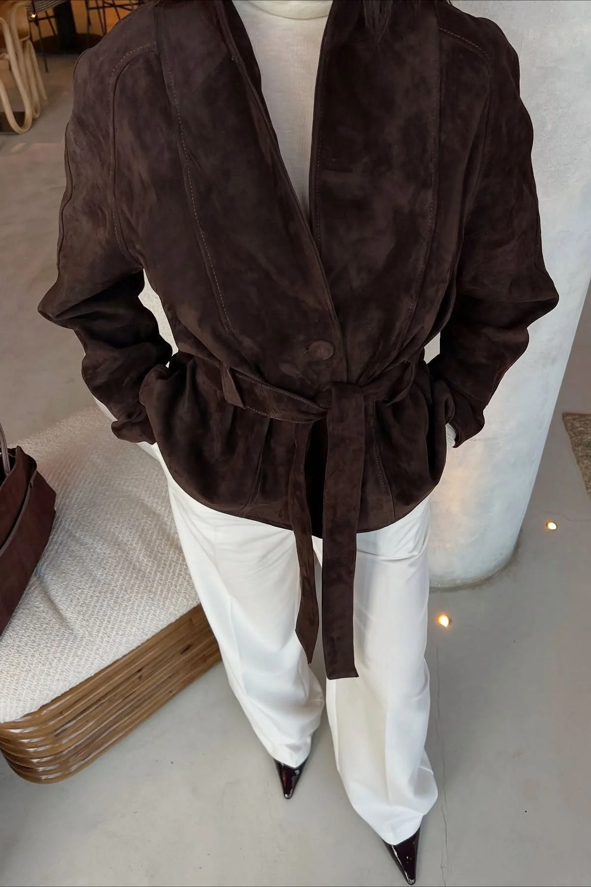 Suede Vintage Long Sleeve Jacket - Image 6
