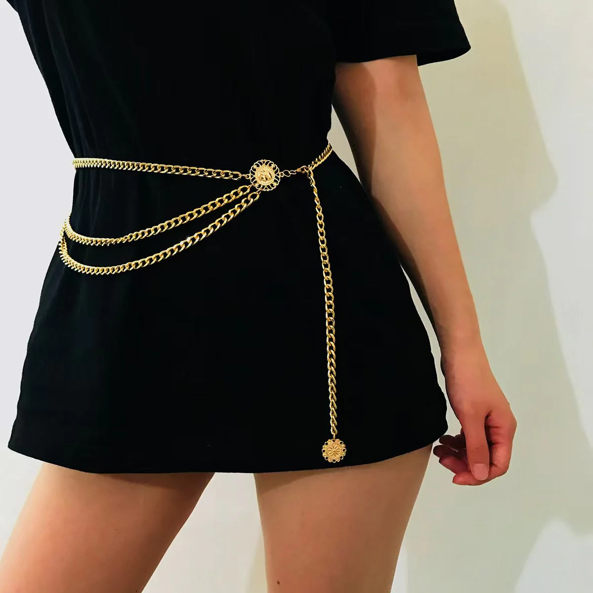 Sunflower Round Plate Retro Ethnic Waist Body Chain - Image 2
