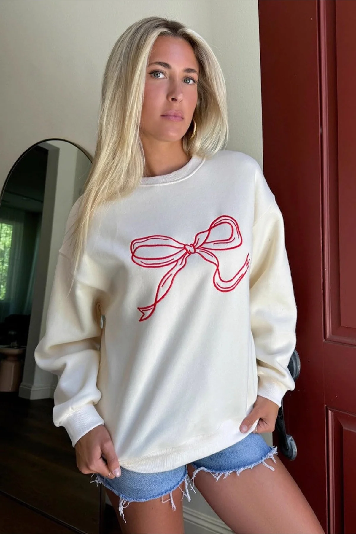 Sweet Chic Relaxed Round Neck Blouse - Image 4