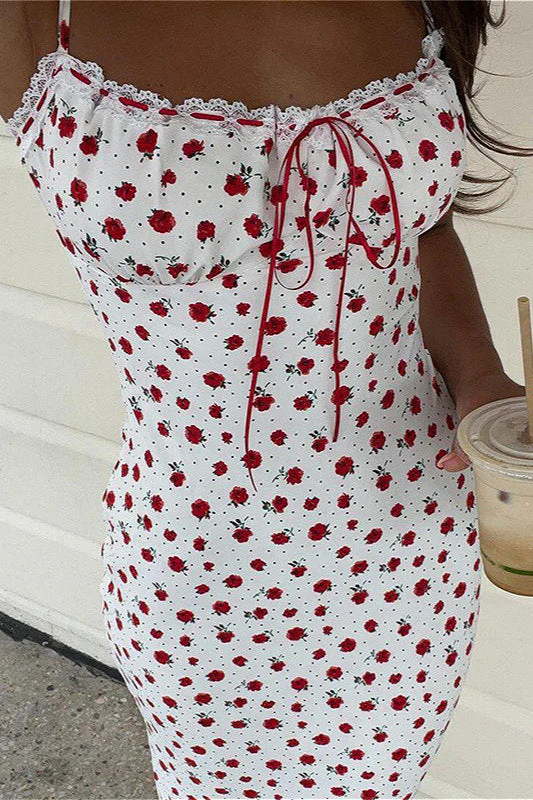 Sweet Corded Lace Cami Floral Dress - Image 2