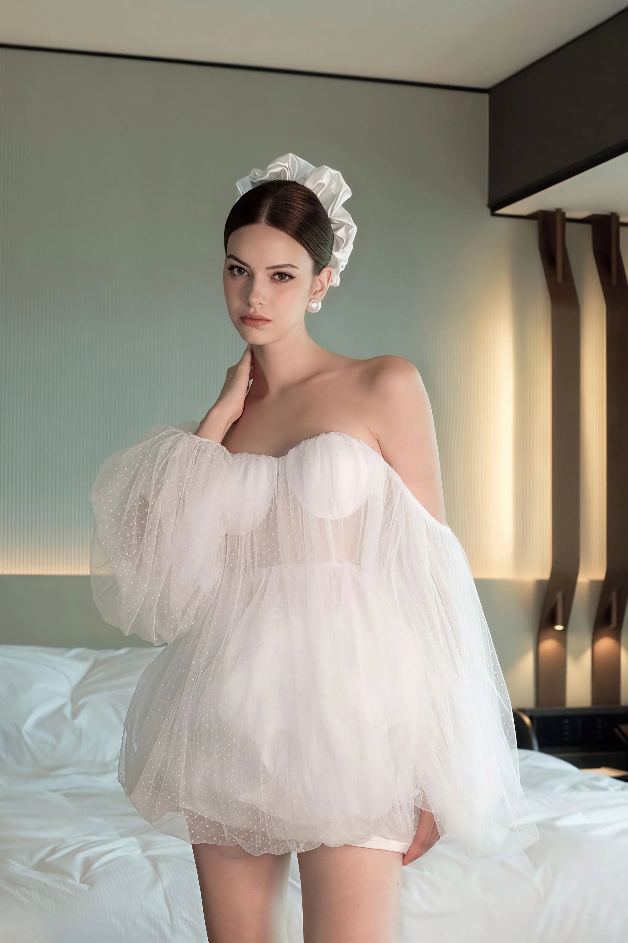 Sweet Sexy Bandeau Puff Sleeve Mini Dress - Image 5