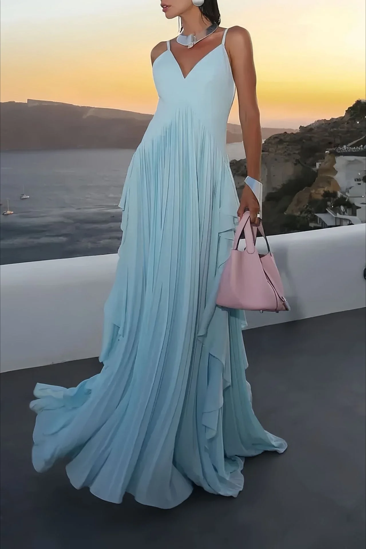 Swing Pleated Layered Maxi Dress - Image 2
