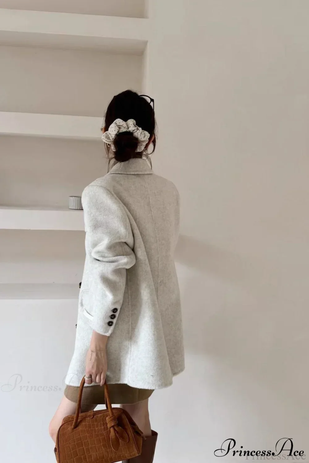 Tailored Collar Double-Face Wool Midi Coat - Image 5
