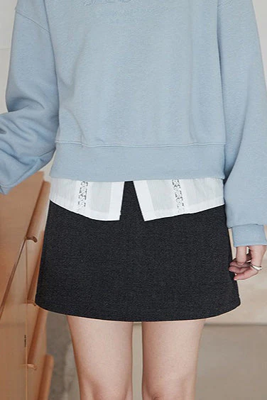 Solid Tartan Textured Skirt - Image 9