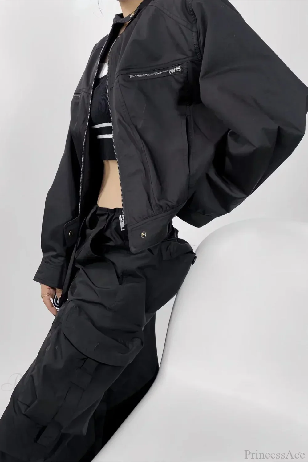 Techwear Utility Loose Casual Zip Jacket - Image 6