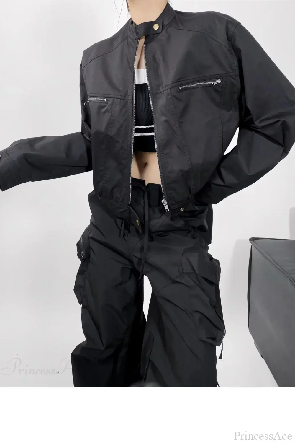 Techwear Utility Loose Casual Zip Jacket - Image 7