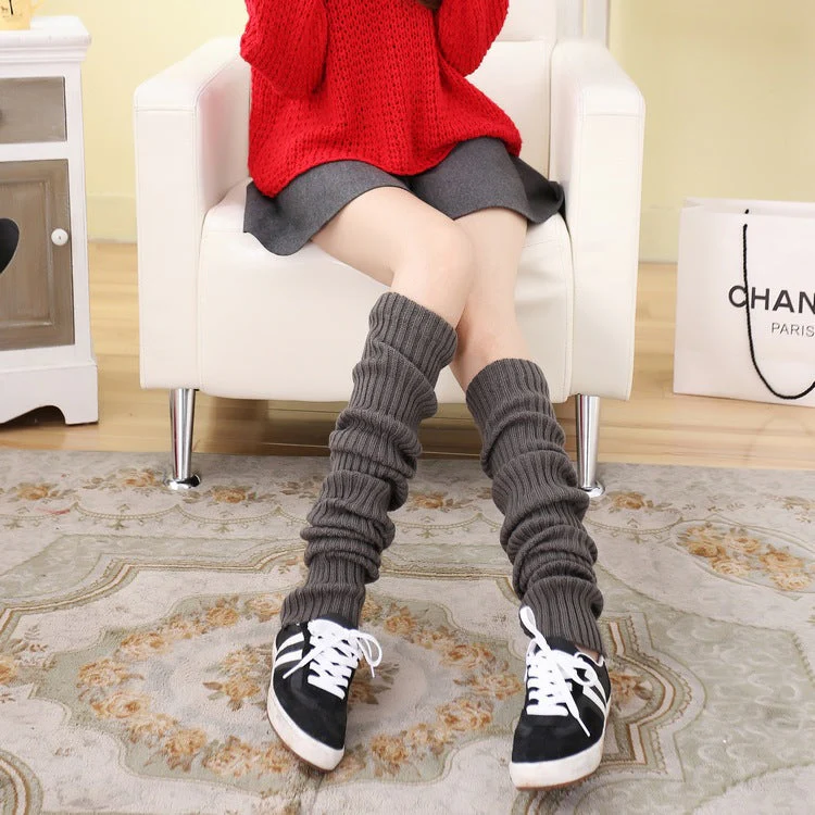 Thick Knit Warm Red Leg Warmers - Image 3