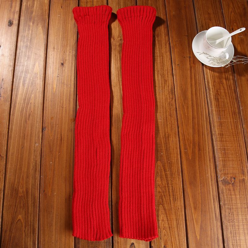Thick Knit Warm Red Leg Warmers - Image 5