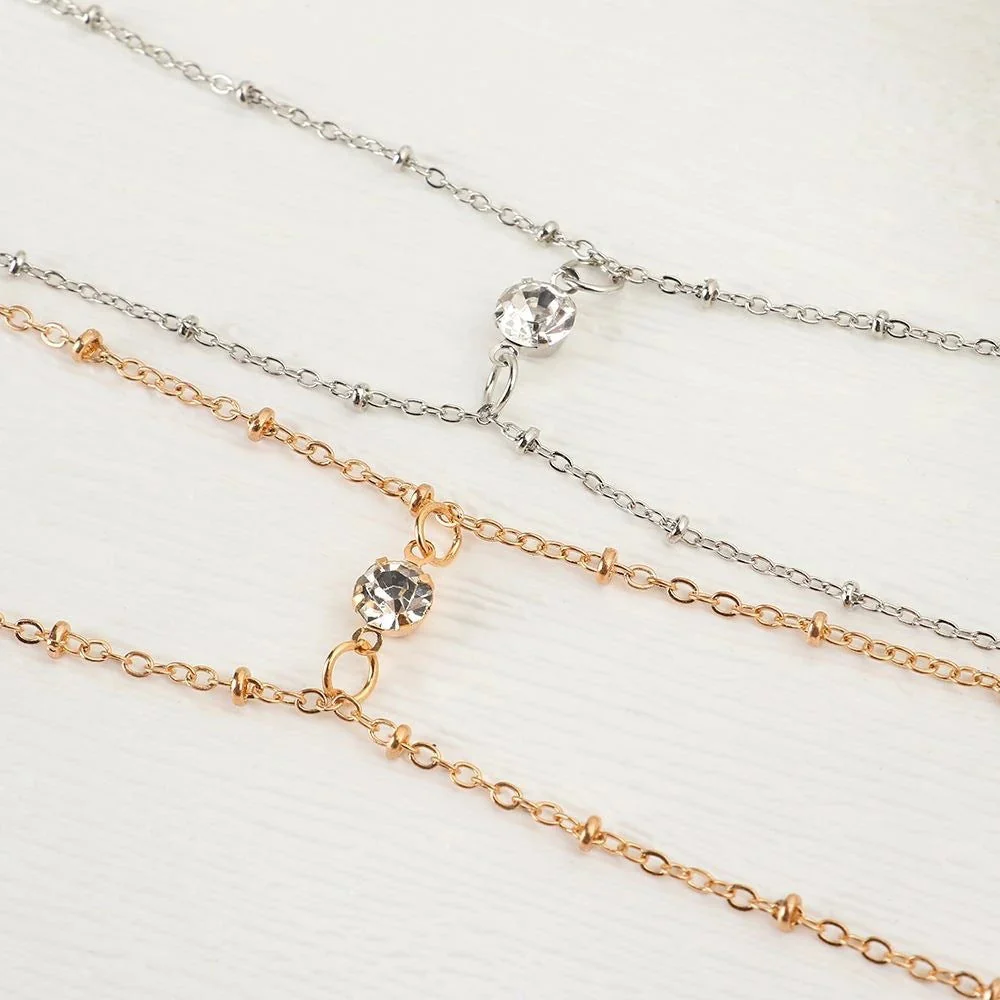 Thin Chain Rhinestone Metal Waist Body Chain - Image 2