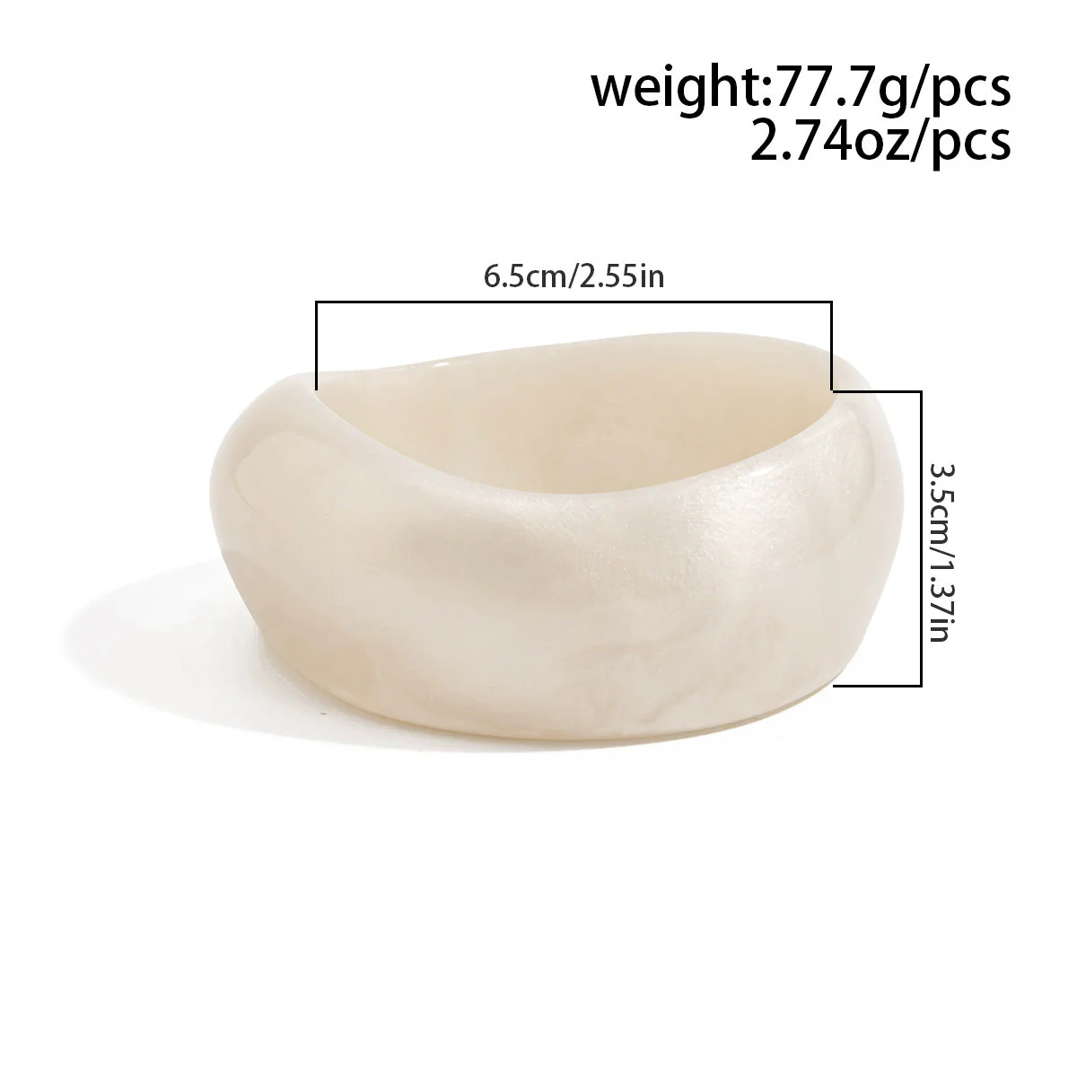 Tie Dye Acrylic Wide Curved Vintage Bracelet - Image 8