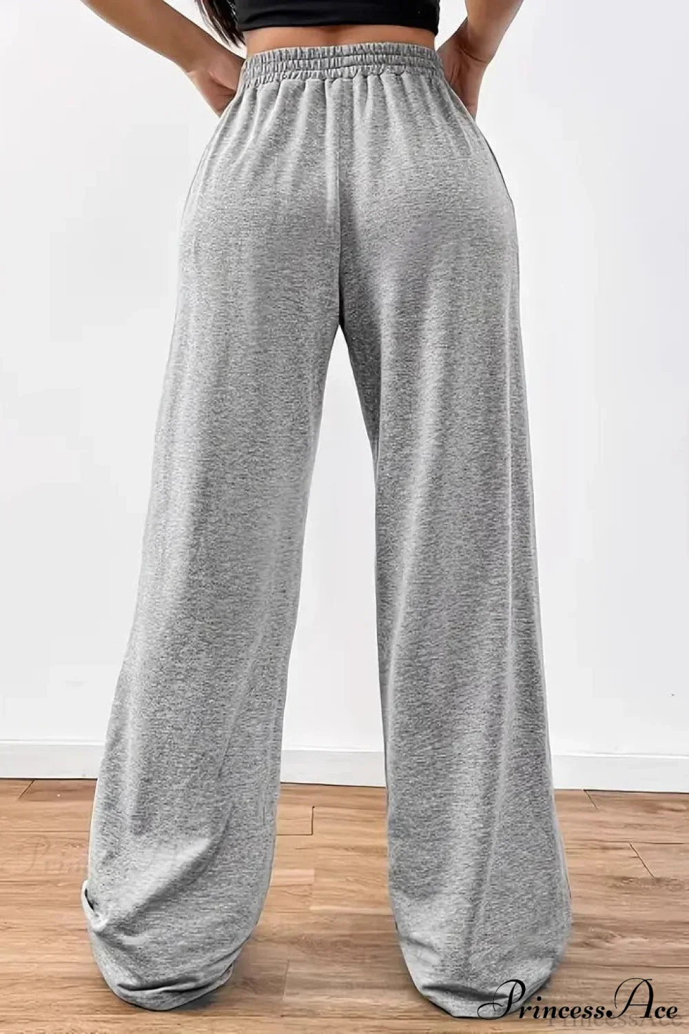 Tire Track Print Drawstring Loose Wide-Leg Pants - Image 3