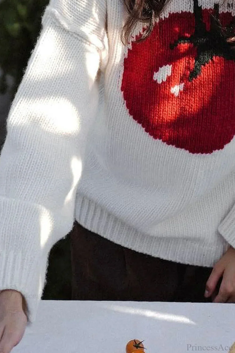 Tomato Half Neck Loose Knit Sweater - Image 2